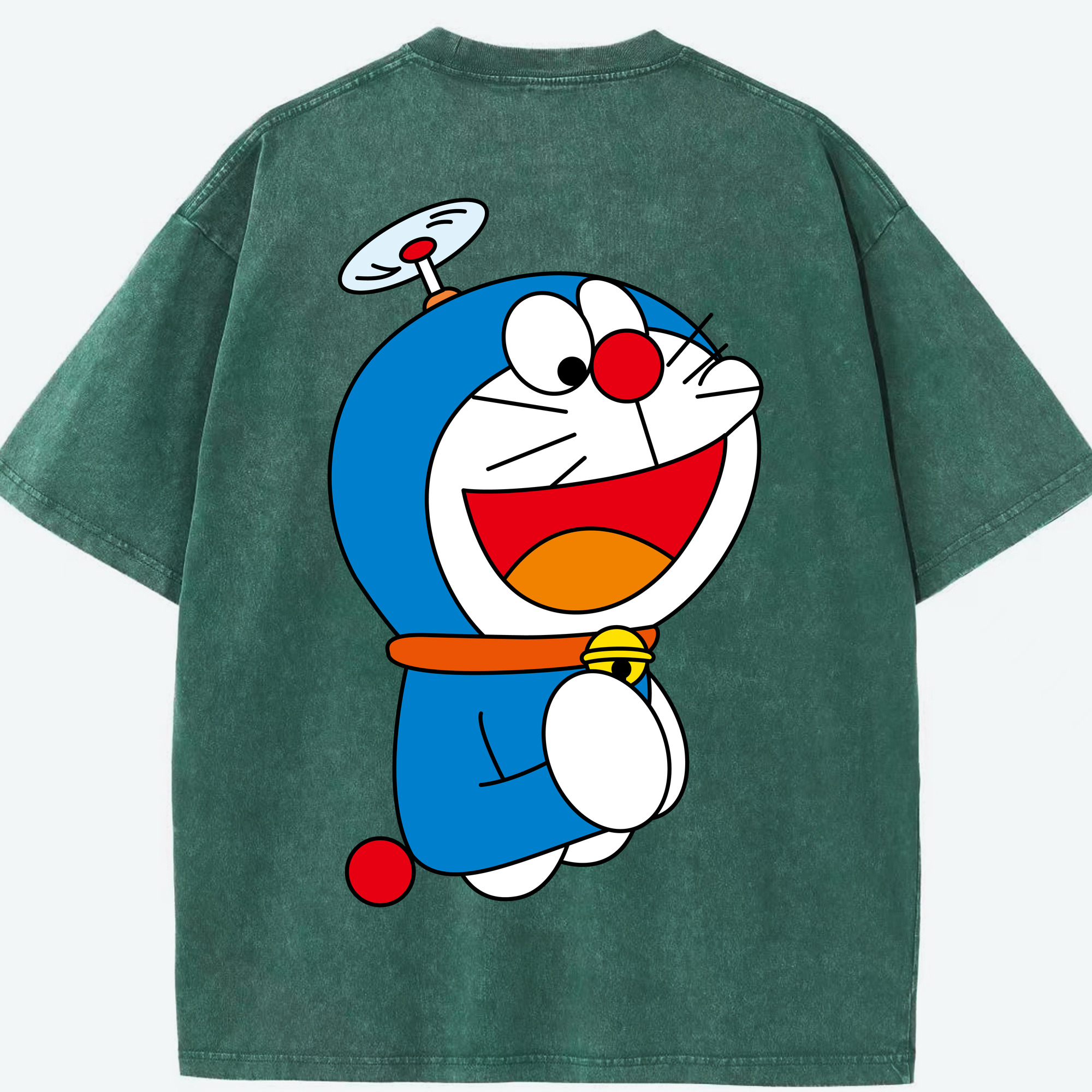 （画像用） ドラえもん Doraemon 綿100% ヴィンテージ風 半袖Tシャツ（背面プリント）